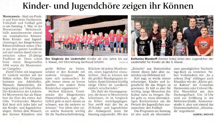2018 5 Mai Ki Ju Si Moorenweis Vorschau im FFB Tagblatt kl