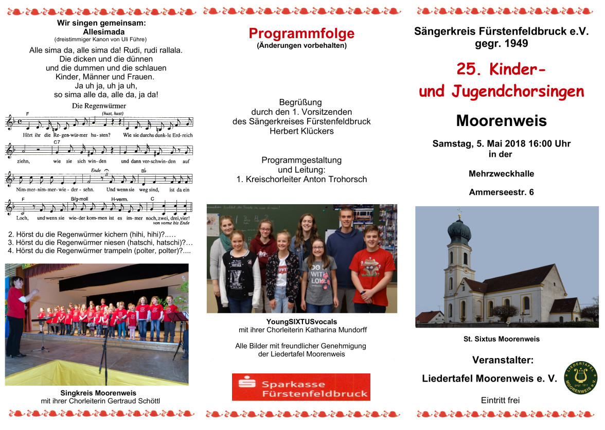 2018 5 Mai Programm 25.Kinder und Jugendchorsingen